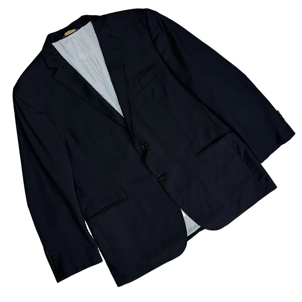 Brooks Brothers Explorer Madison Blazer 2 Button Wool Blend Men 46R Navy Blue